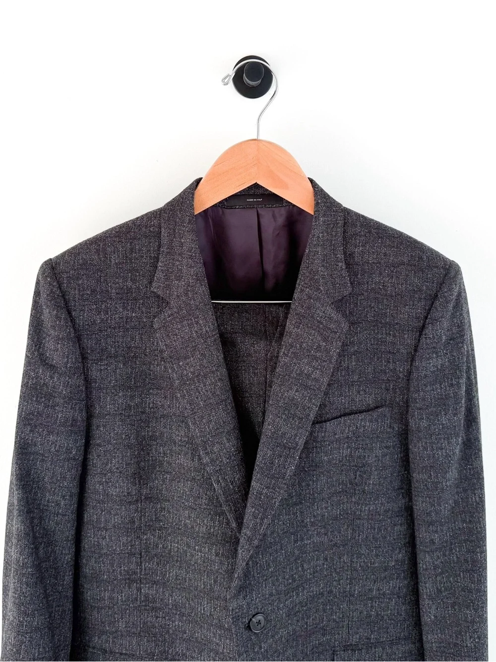 Paul Smith Soho Fit Textured Wool Suit Charcoal Dark Gray Textured Men's 42R